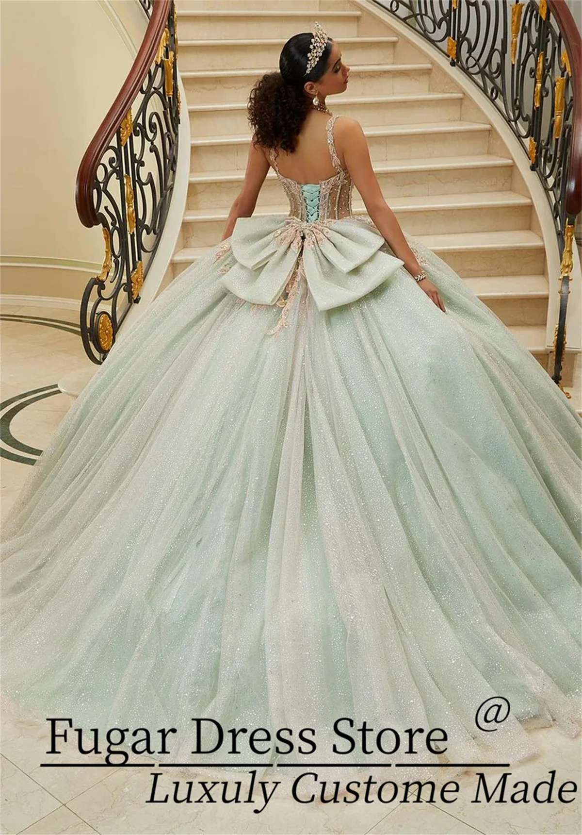 Quincenara Dresses Sparkling Diamant and Crystal Beading Three-Dimensional Metallic Embroidery Luxury Birthday Dress