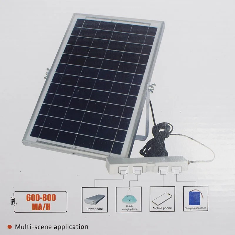 태양열 범용 충전 패널, 충전용 USB 포트 4 개, 6V, 6W