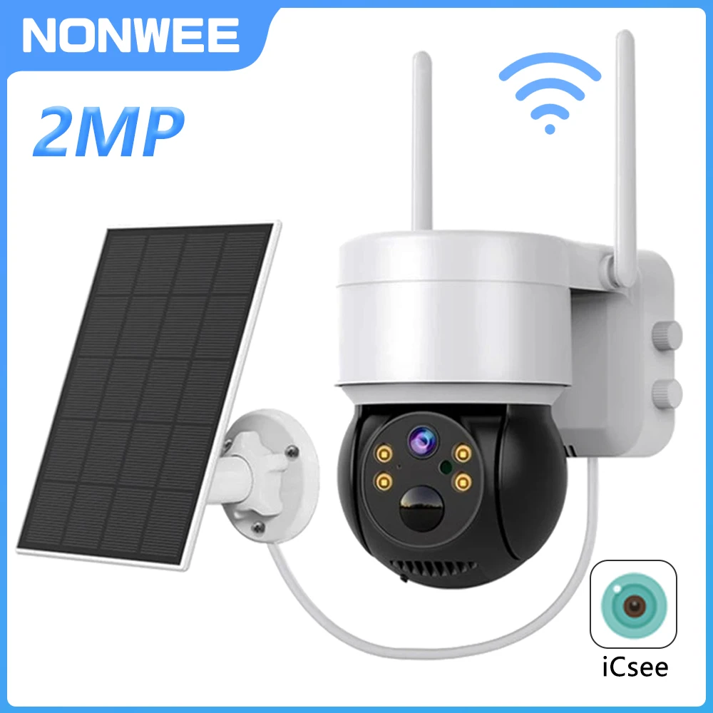 1080P WiFi Camera Outdoor Wireless PTZ IP Camera With Solar Panel Battery CCTV Video Surveillance Cameras PIR Human Detect ICSEE