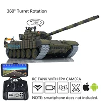 Heng Long 1/16 Scale 7.0 RC Battle Tank Model FPV T72 3939 360° Turret Rotation Armor First Person View System TH20571-SMT1 2