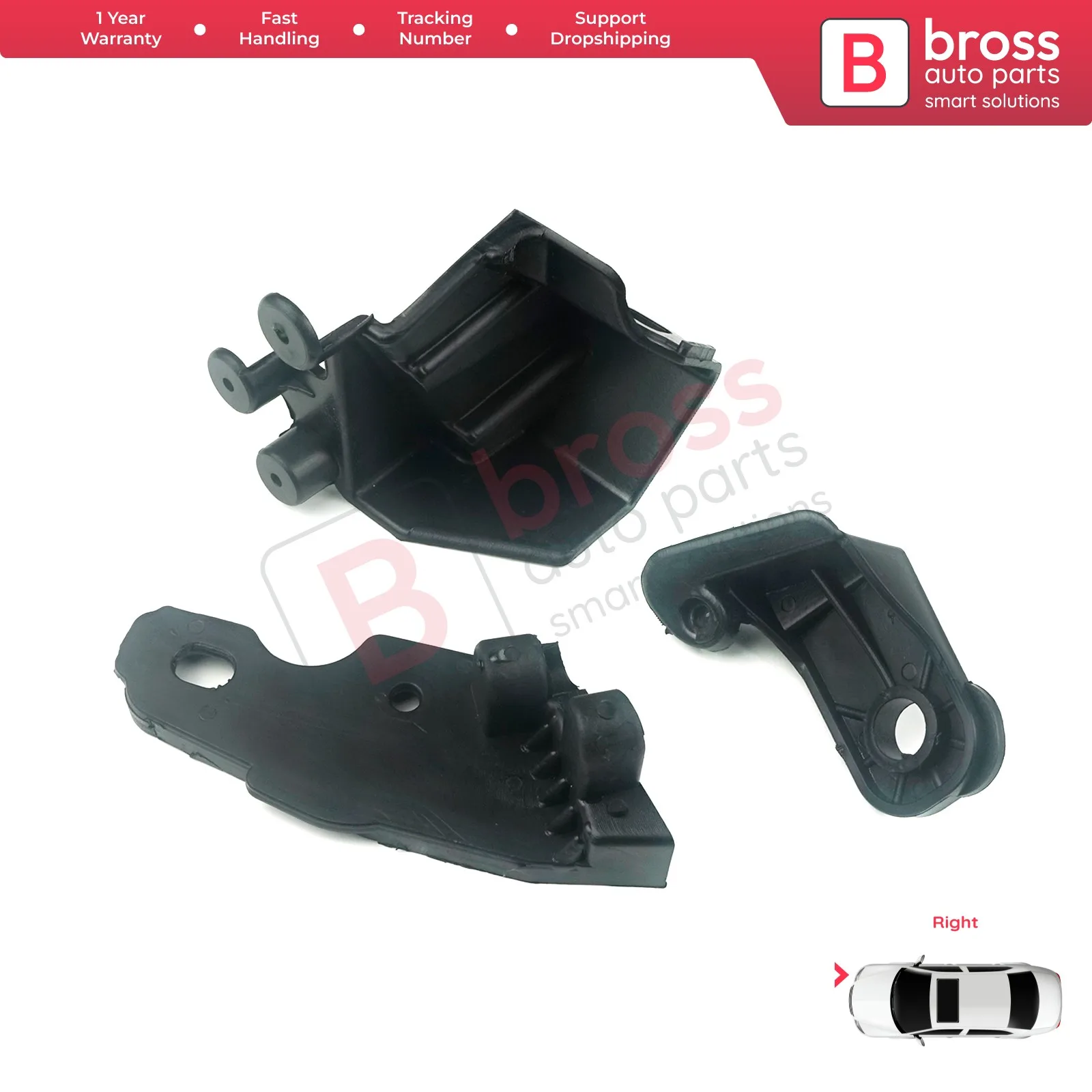 

BHL551 Car Headlight Housing Repair Mount Holder Bracket Tab Clips Right for Fiat Doblo MK2 263 Facelift 2015-2022 51974243