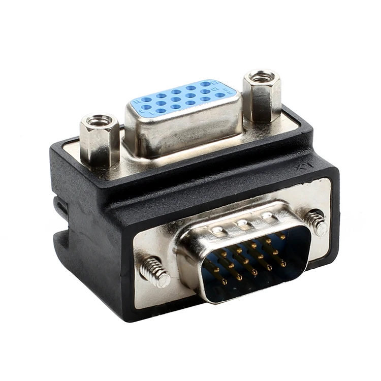 Cotovelo Vga Macho para Vga Fêmea Vga15 Feminino para Masculino Projetor Dobra para Baixo 90 Graus para Mudar a Exibição