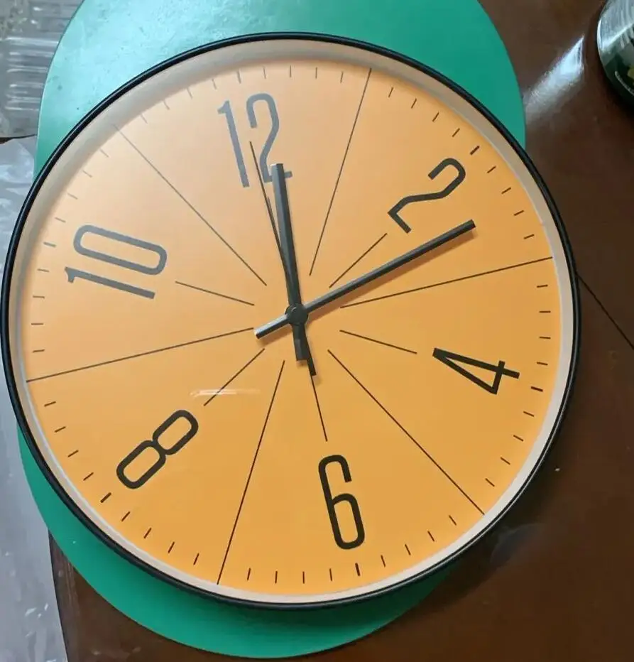 Atomic Wall Clock Battery Operated Round Analog Modern Wall Clock Automatically Clock for Office Classroom Bedroom Living Room - 3