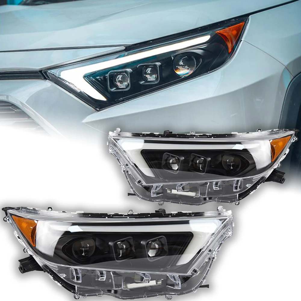 DNA Projector Headlights Toyota RAV4 (0912) W/ Amber Corner Black Or