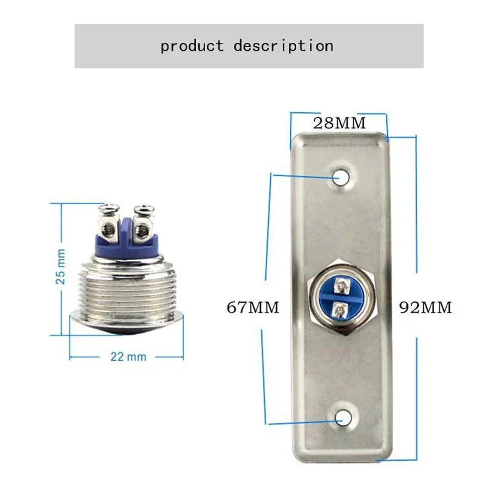 10Pcs Door Access Control Button NO Signal Aluminium Alloy Switch Press To Alarm Or Open Door