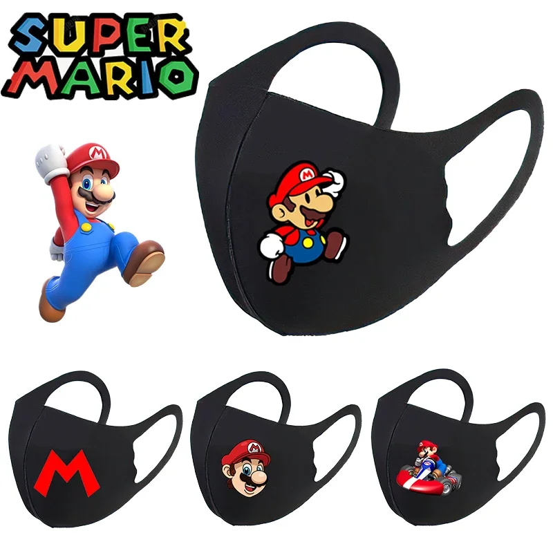 Super Mario Bambini Maschera Per Il Viso Anime Figure Kids Ice Silk Mouth Cover Autunno Inverno Traspirante Hanging Ear Maschera Antipolvere Viso