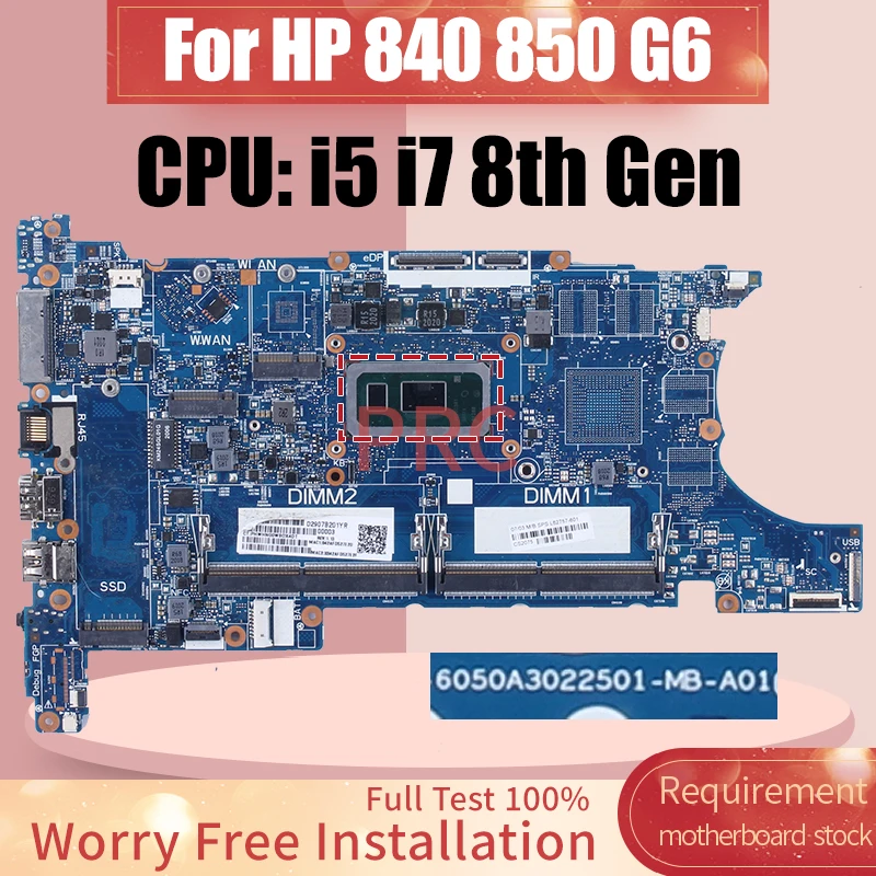 

6050A3022501 для HP 840 850 G6, материнская плата для ноутбука, i5-8265U i5-8365U i7-8665U L62759-601