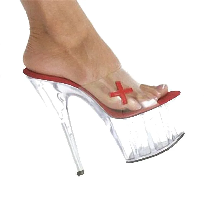 

Sexy 17cm heels, crystal platform heels, model stage banquet shoes, pole dancing performance dance shoes