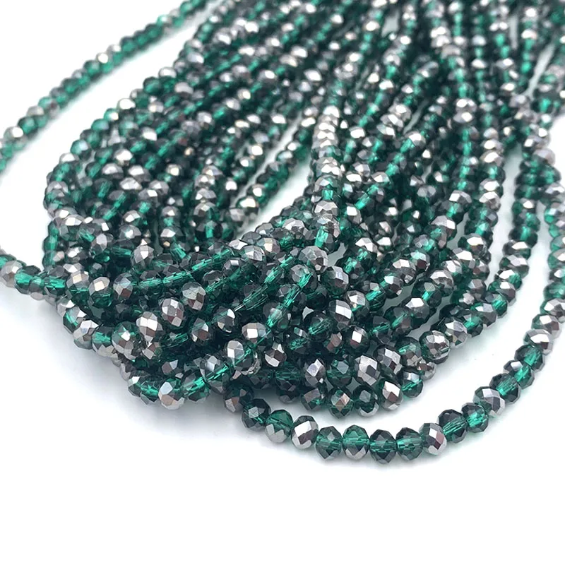 Vibrant Blue-Green Crystal Beads for Jewelry Crafting – Rondelle Faceted Glass Spacer Beads for DIY Bracelets