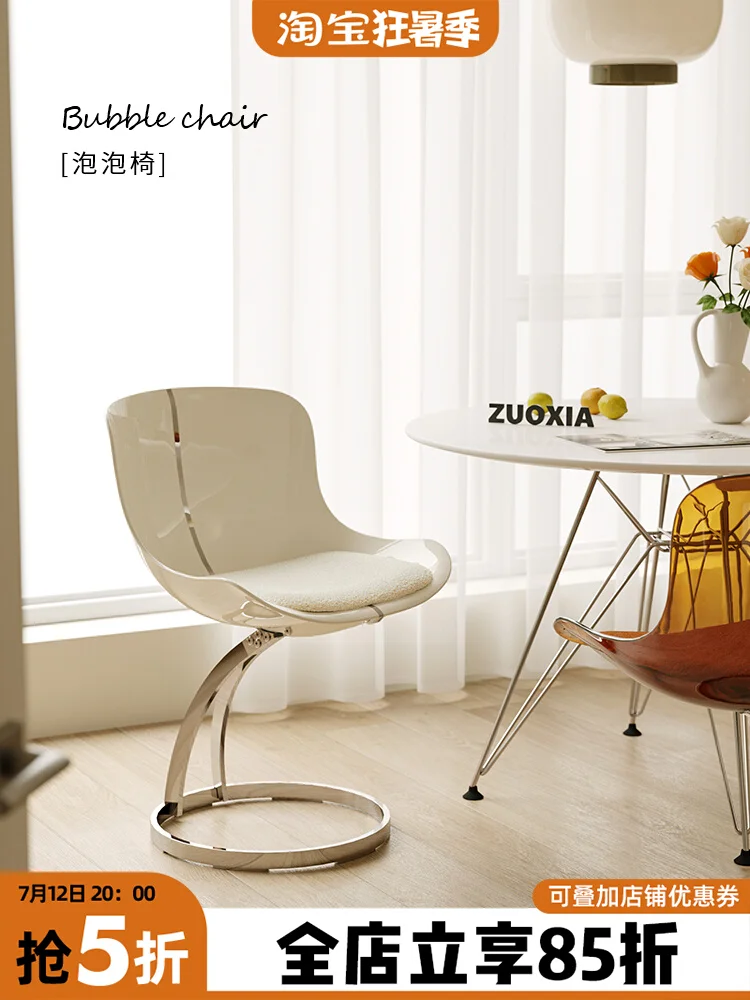 

Cream Style Household Acrylic Backrest for Dining Chair Chair Transparent Cosmetic Chair