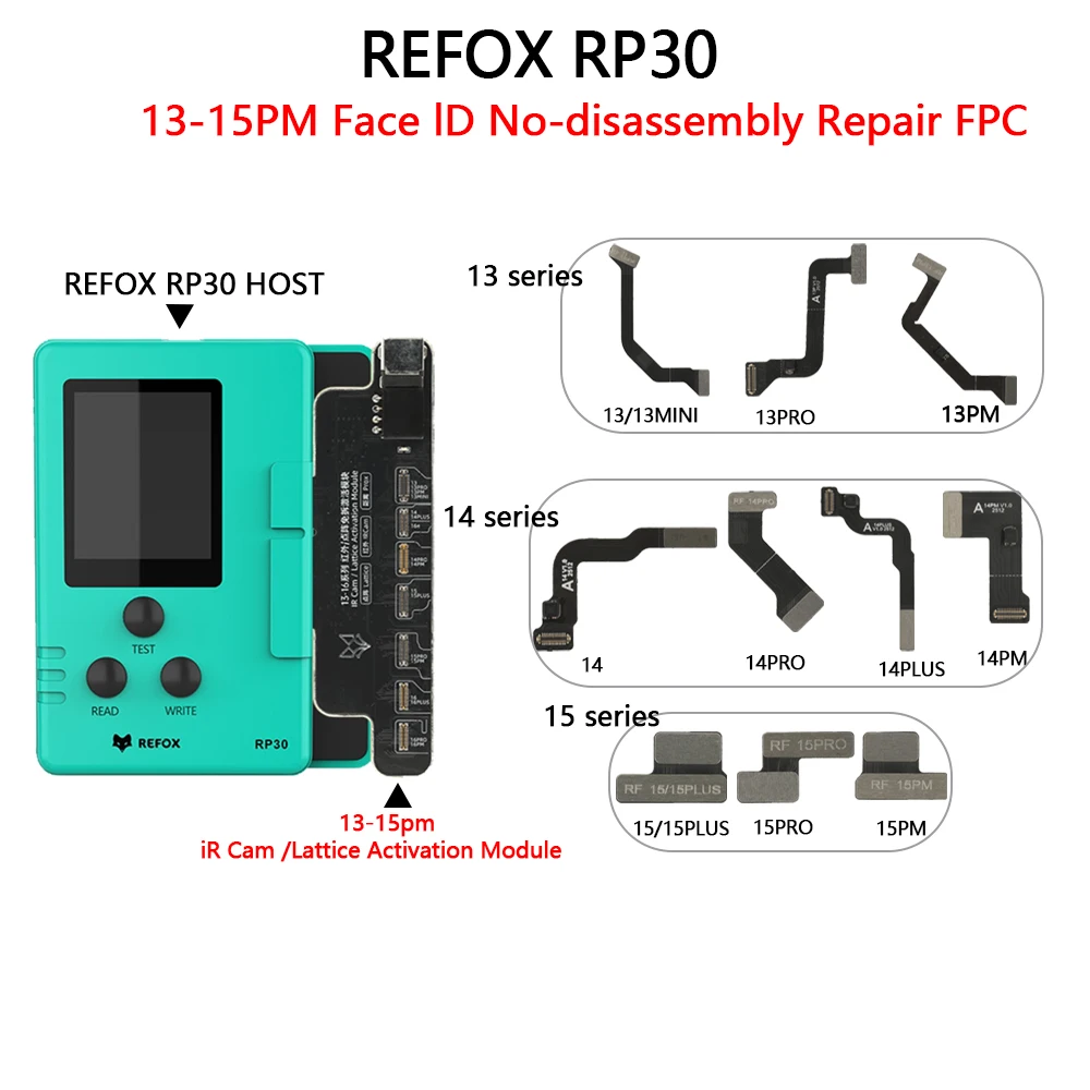 REFOX RP30 Face ID Dot Matrix Tag On Flex 13-15PM For iPhone 13 Mini 14 ...