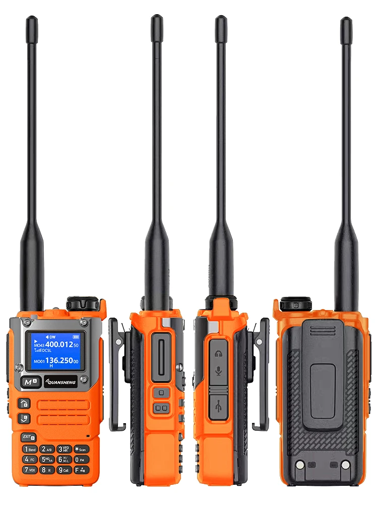 2PC UV-K6 Quansheng Walkie Talkie Orange Air Band UV-K58 TypeC UHF VHF 50-600MHz Full Band DTMF Wireless Frequency Two Way Radio 2