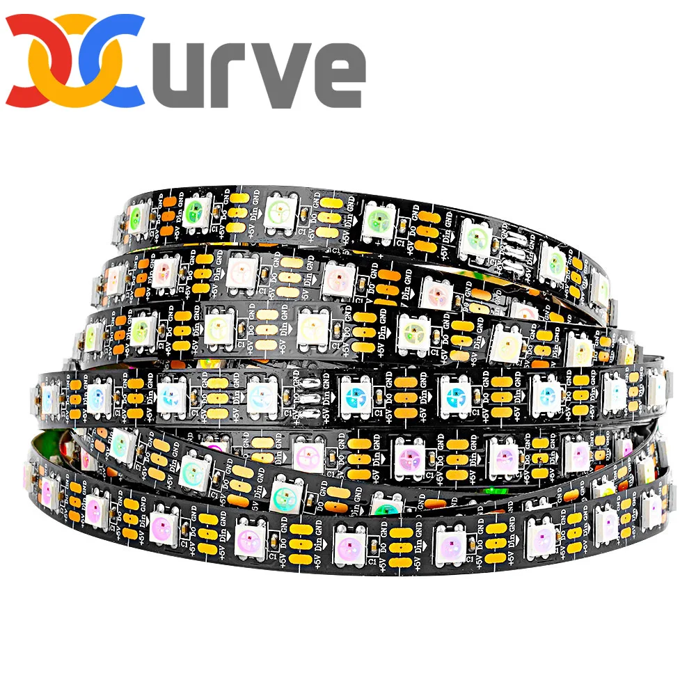 1m/2m/5m WS2812B ECO 30/60/100/144 pixels/leds/m TV RGB Led Strip Light WS2812 IC Individually Addressable Black/White PCB DC5V