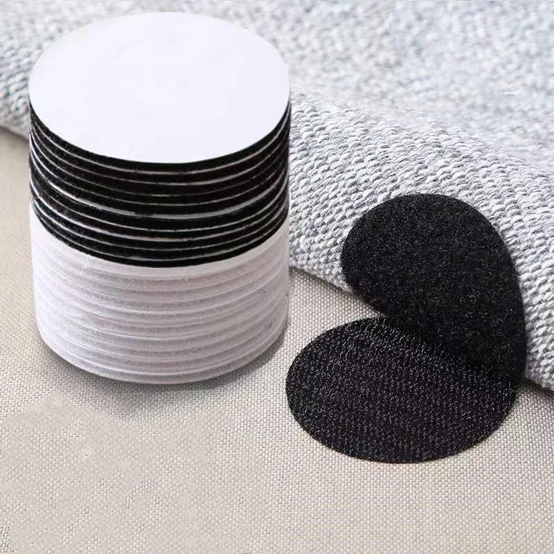 

20mm Self Adhesive Fastener Tape Dots 10/15/20mm Disc Adhesive Strong Glue Magic Sticker Round Fastener Hook and Loop Tape