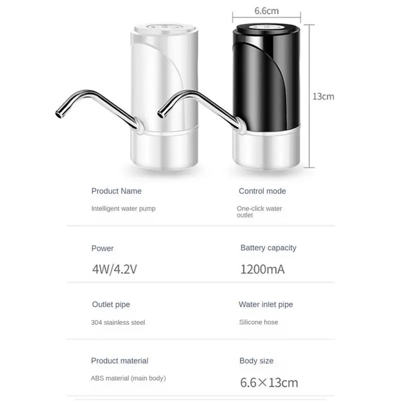 Automatic Electric Drinking Water Bottle Pump Dispenser Portable USB Charge Gallon Drinking Bottle Switch Water Pump