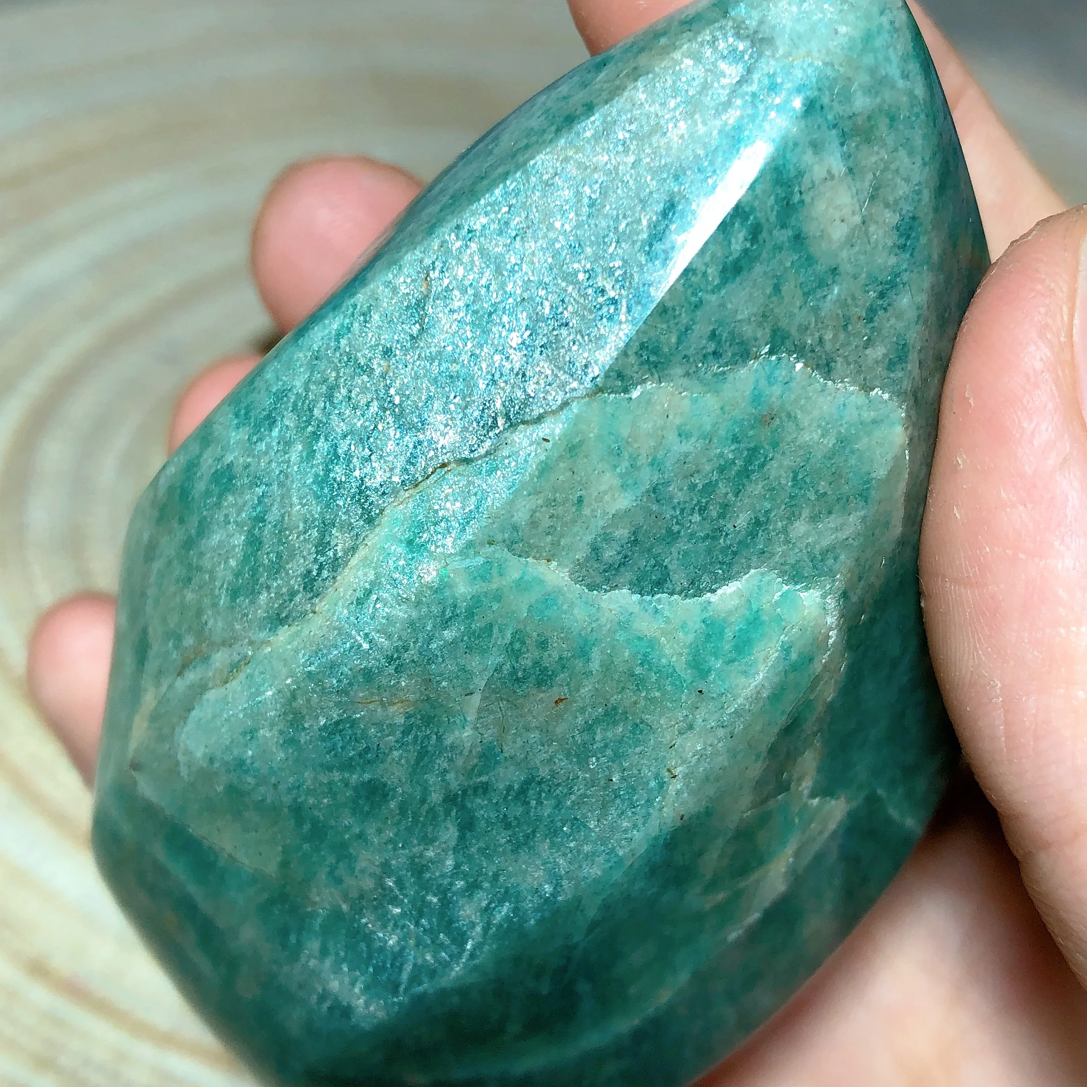 High Quality Natural Crystals Amazonite Flame Polished Ornament Healing Home Decoration Stone Room Decor Gift Mineral 6