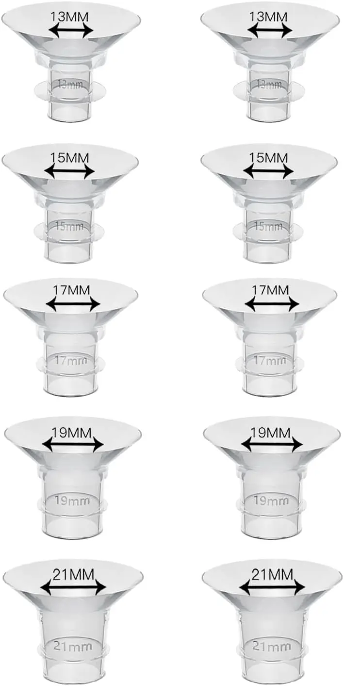 Breast Pump Flange Insert 10pc 13/15/17/19/21mm Compatible with S9/S10/S12 etc 24mm Wearable Breast Pump for breast pumps,breast pump accessories