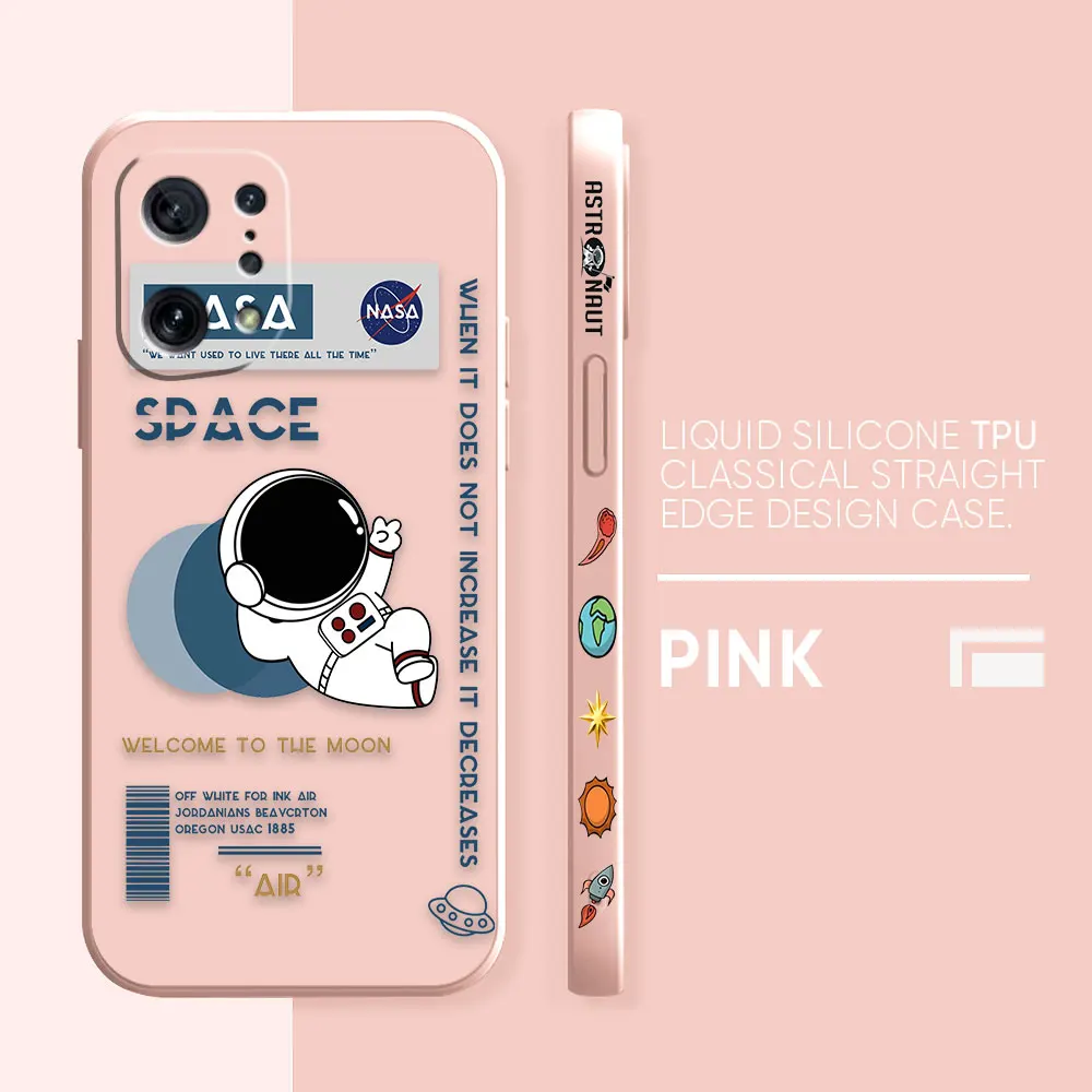 thumbnail image 1 of Funda para OPPO FIND X6 X3 REALME X7 X50 RENO 2 4Z 4 6 Lite 5Z 5F 4G 5G PRO Funda de silicona líquida divertido astronauta paseo espacial, 1 of 5