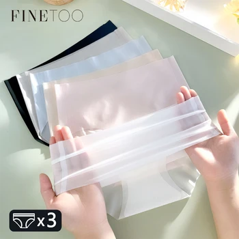 3 pezzi slip trasparenti ultrasottili mutandine da donna Sexy intimo traspirante senza cuciture femminile Stretch Lingerie erotica allettante