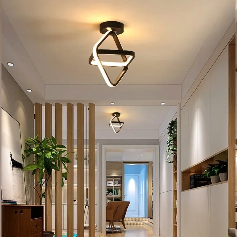 LED Ceiling Light Small Modern 2 Rings Creative Design Indoor Lighting Fixtures Hallway Balcony Aisle Office Lustre