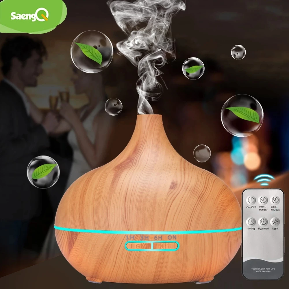 Tanie SaengQ elektryczny rozpylacz zapachów olejek eteryczny do nawilżacza powietrza dyfuzor ultradźwiękowy pilot kolor LED sklep