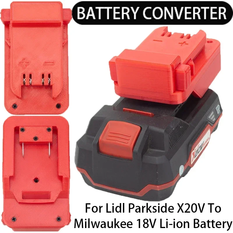 Battery Converter for Lidl Parkside X20V Li-Ion Battery to Milwaukee 18V Li-Ion Tool Battery Adapter Power Tool Accessories
