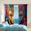 2 pcs, versatile polyester transparent curtains for home decoration Venice Carnival Mask for use in bedrooms and living rooms 1