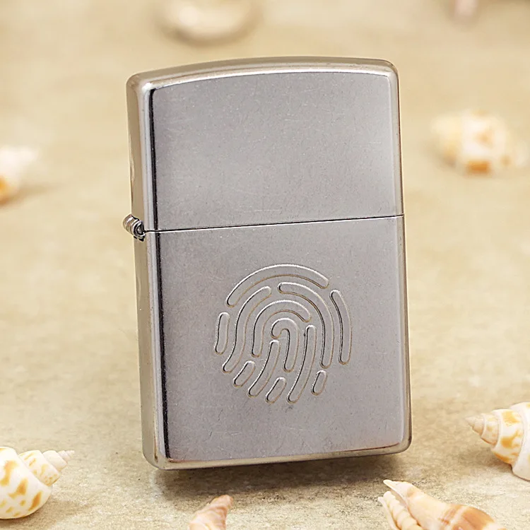 

Оригинальная зажигалка Zippo с песочными отпечатками пальцев, медная ветрозащитная сигаретная керосиновая зажигалка, подарок, защита от подделки