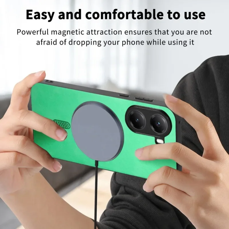 Luxury Retro Business PU Leather Magnetic Shockproof Protective Back Cover
