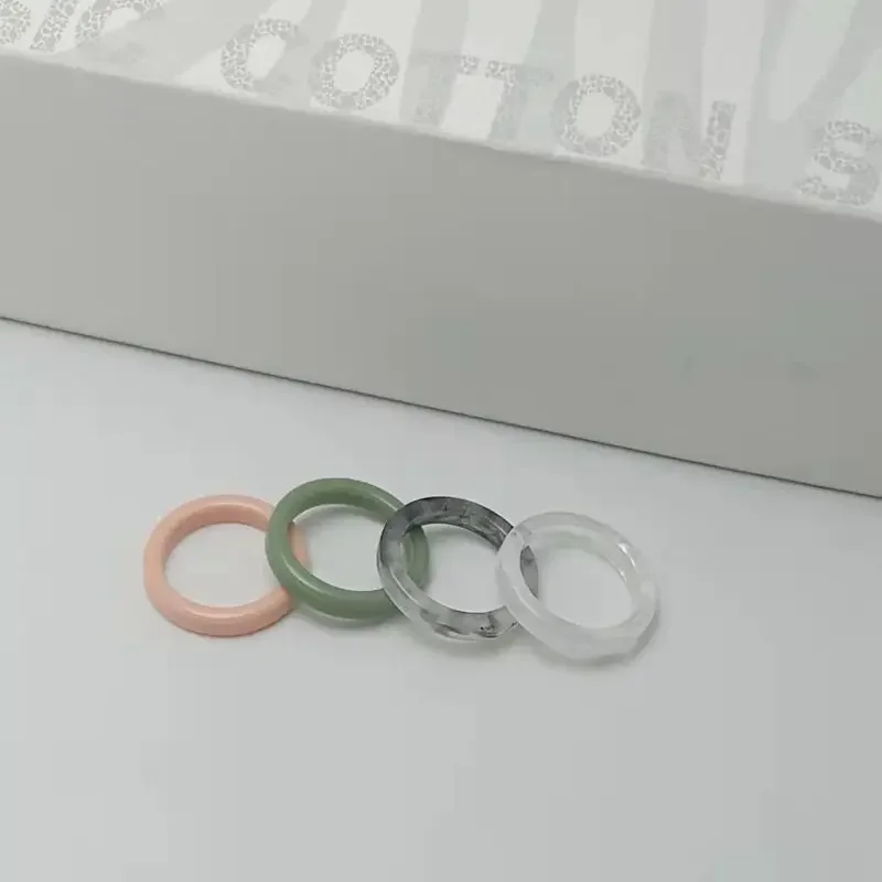 2024 Korean Wave New Felix Ring Acrylic Ring Fashion Candy Color Transparent Resin Men's and Women's Size 7 and 9 Jewelry 5