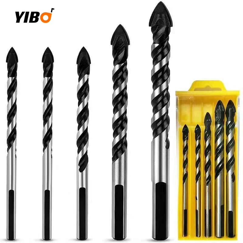 4-12mm Multi-Material Triangle Drill Bit Set For Plastic Wood Stone Tile Concrete Brick Glass 5/6/7/10Pcs 5 6 7 10pcs 4 12mm multi material triangle drill bit set for plastic wood stone tile concrete brick glass