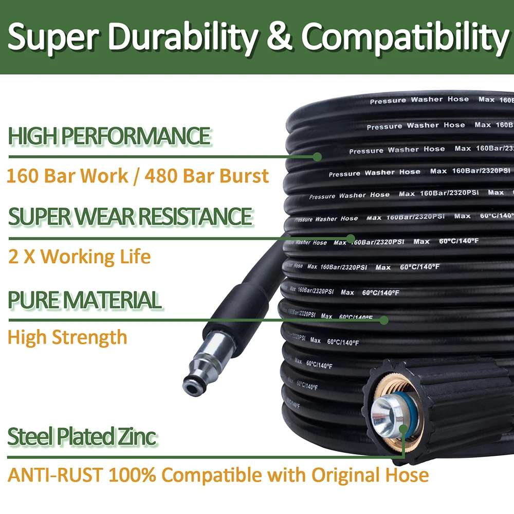 6~10m High Pressure Water Cleaning Hose Pipe Cord Pressure Washer Hose Car washer Water Hose for Nilfisk STIHL Gerni HUSQVARNA 2