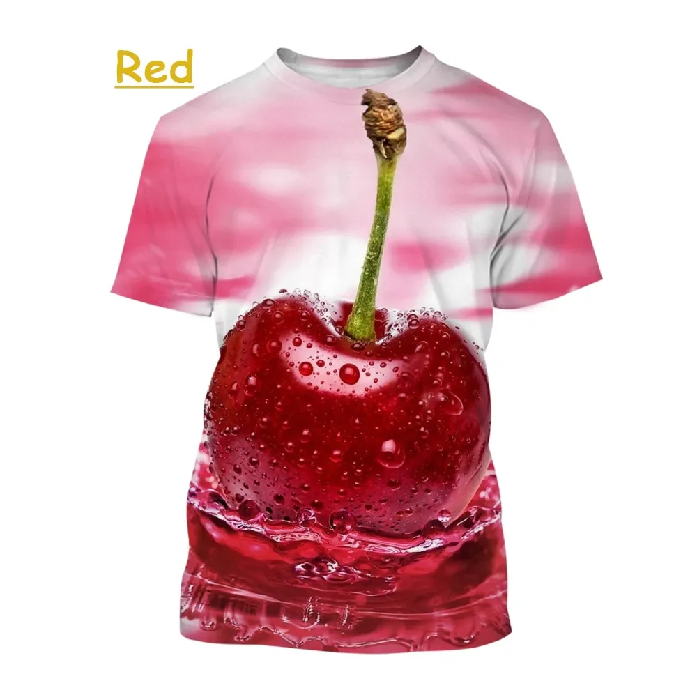 

Summer Fashion Hip Hop 3D Prints Fruit Cherry T Shirt Kids Casual T-shirt Kawaii O-Neck Boy Girl Clothes Oversized Tshirt Tops