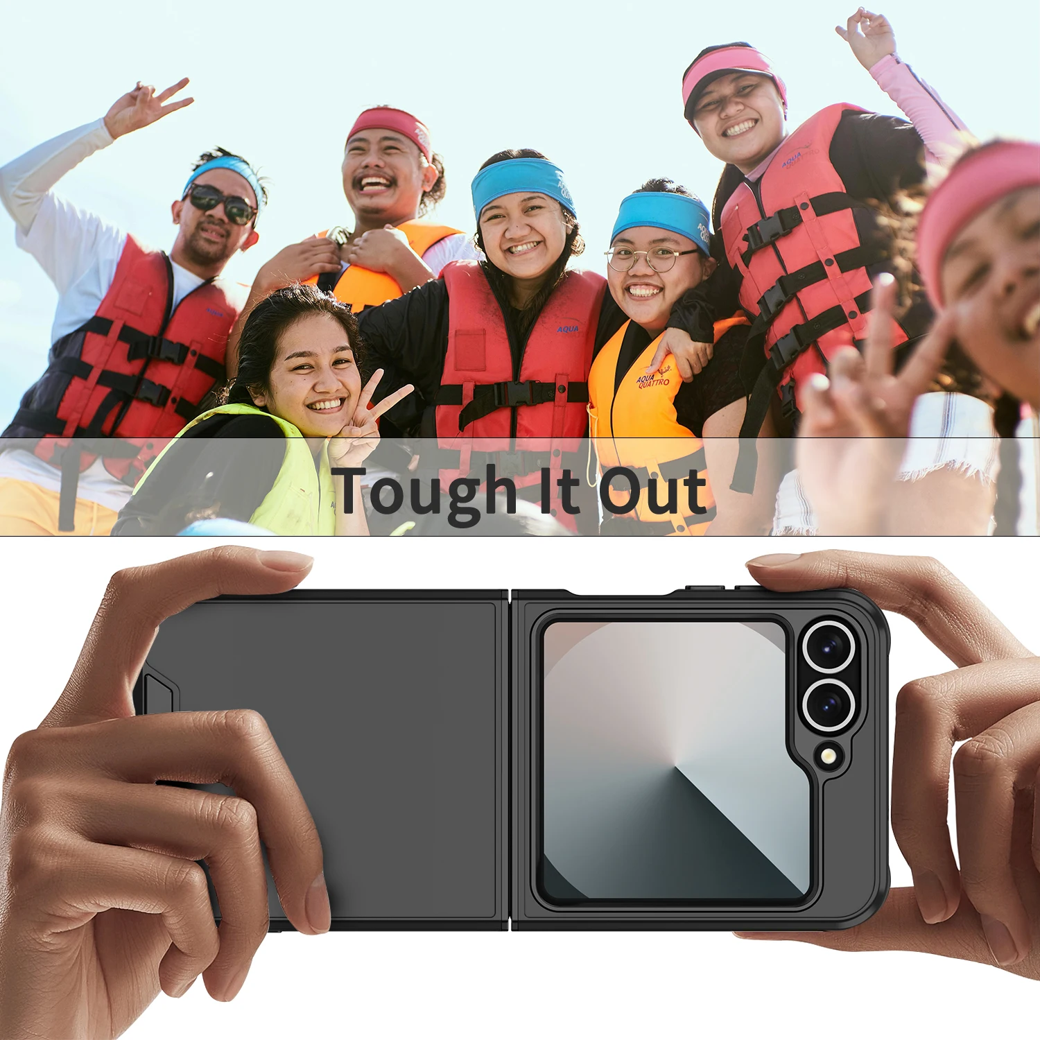 Shockproof Hybrid Dual Layer Case with Slide Camera Lens Protection