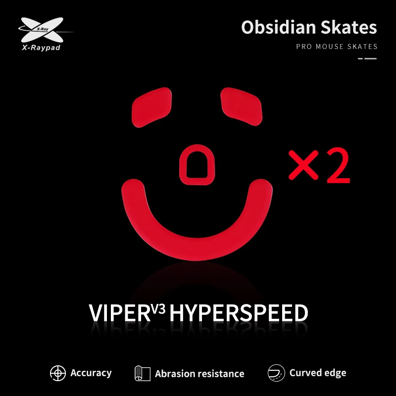 Xraypad Obsidian Control Mouse Skates For Razer Viper V3 