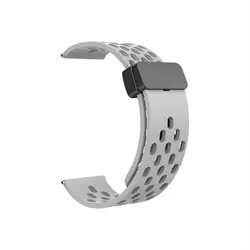 Breathable Waterproof Silicone Strap with Magnetic Clasp (GRAY)