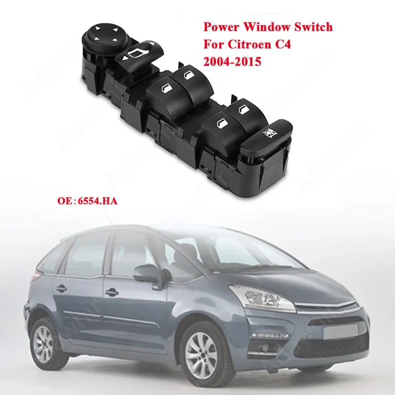 

6554.HA Left Master Power Window Lifter Control Switch for Citroen C4 2004-2015
