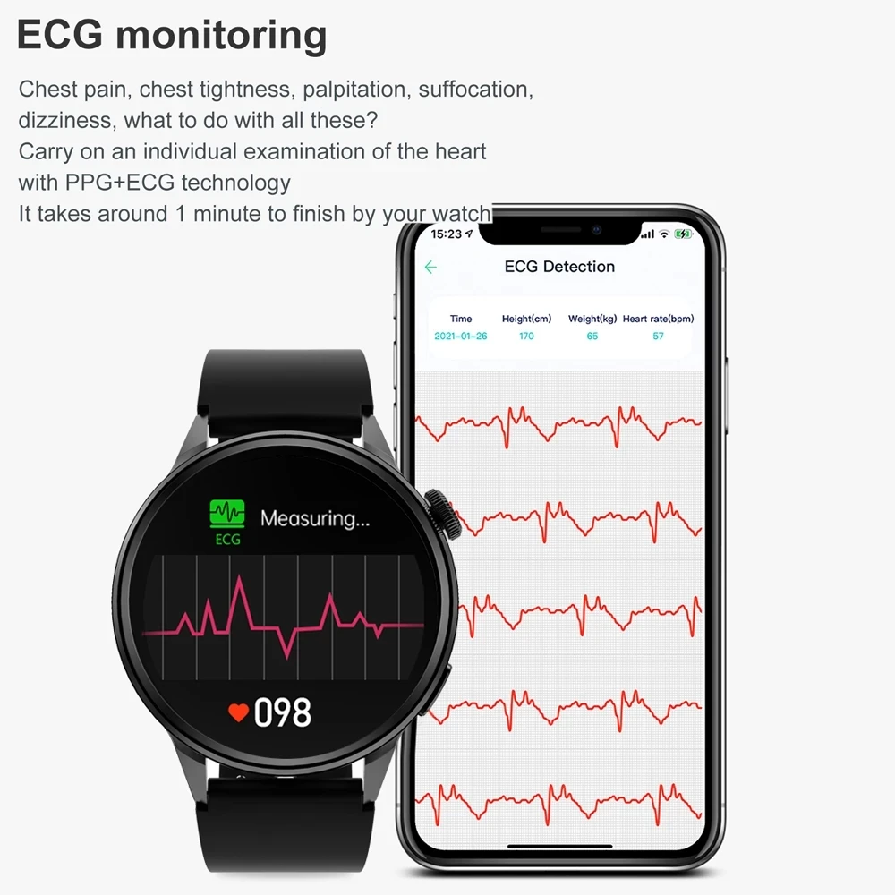 2023 ο NFC Ʈ ġ  Ʈ  ȭ  GPS Ʈ Smartwatch ɹڼ ECG PPG Smartwatch
