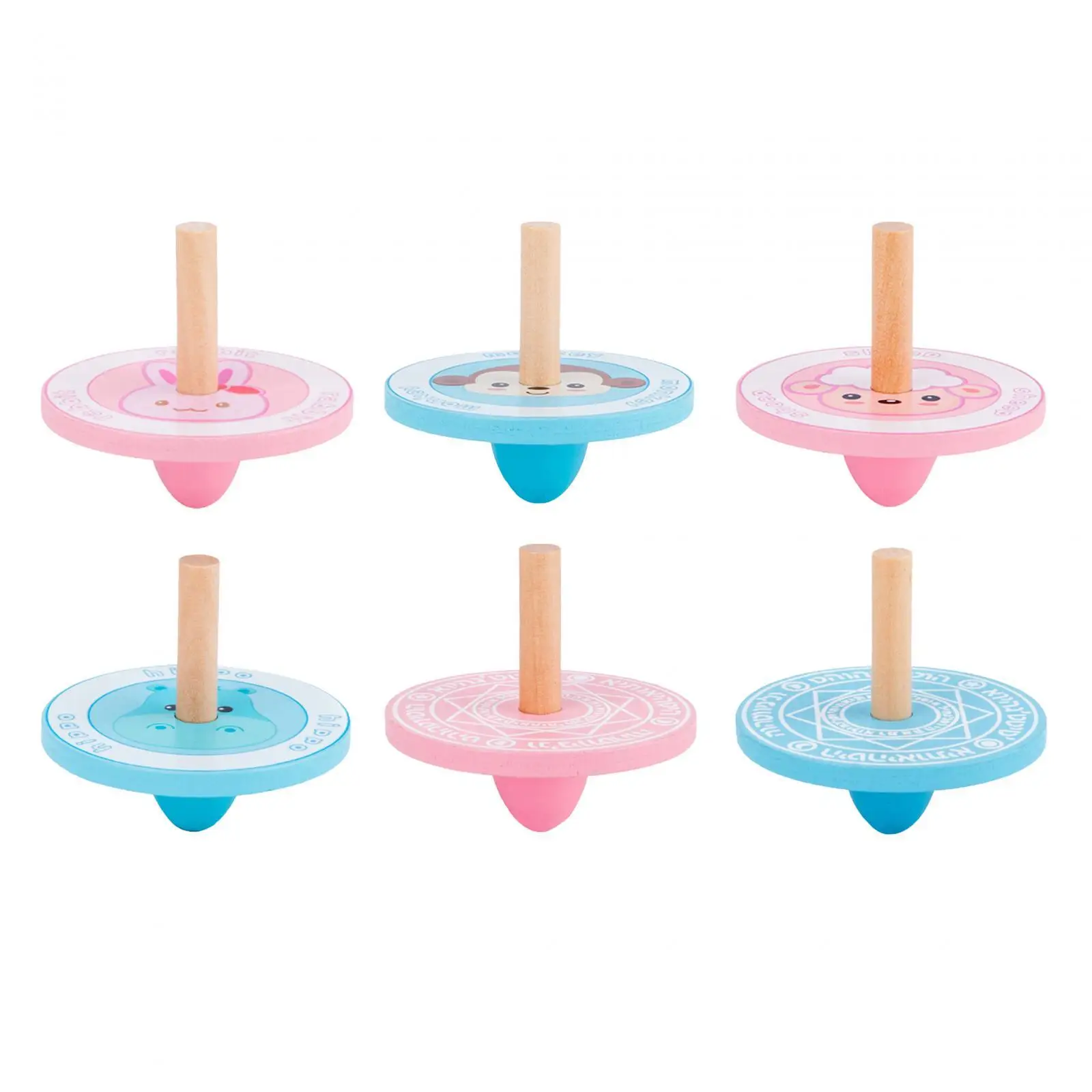 

Kids Wood Gyro Tops Toys Children Kindergarten Toys Lightweight and Easy to Hold Novelty Gift Diameter 6cm, Height 5.5cm