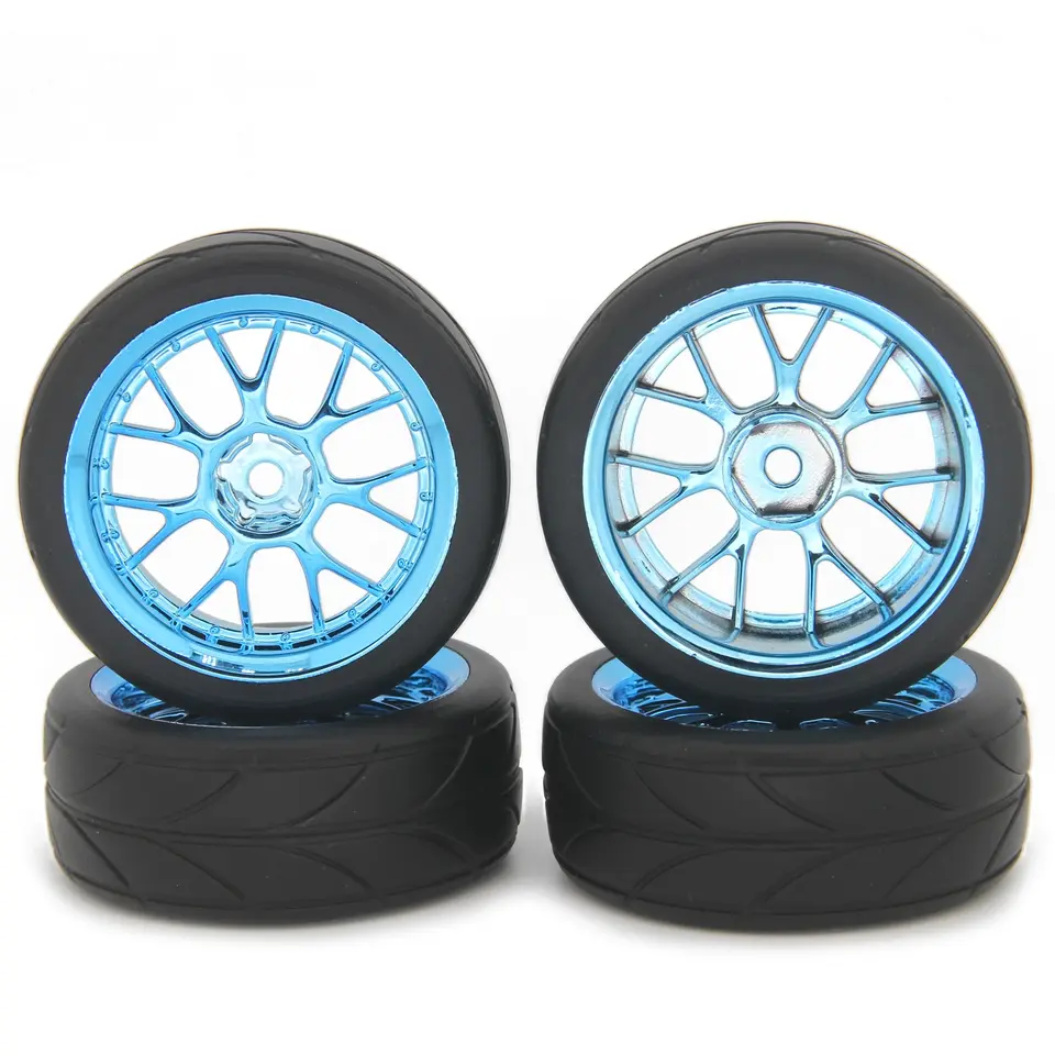 1.9 Inch 65mm Wheel Tyres Tires 12mm Hex Blue Rim Durable Rubber for 1/10 1/12 1/14 RC Car Racing Competitable Wltoys 144001 image 3