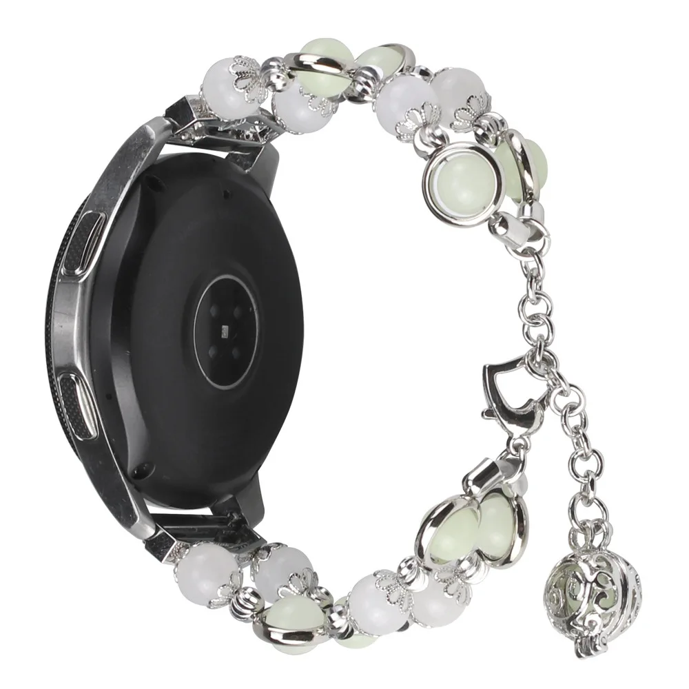 

for Samsung Galaxy watch4/5 44 40mm glow-in-the-dark beaded agate Luminous strap 20mm strap Watch 5 pro 45mm band for active1/2