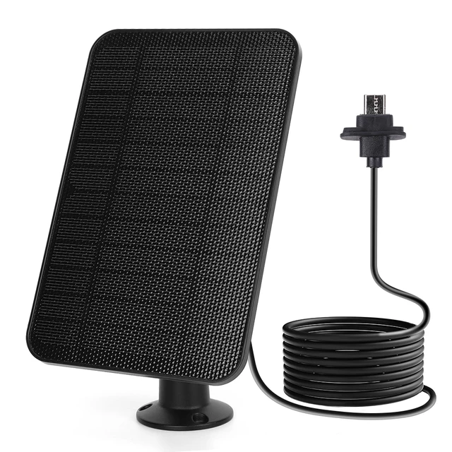 Fockety 4W 5V Panel Solar Cargador para Arlo, para Ring, para Blink Cámara de Seguridad, IP65