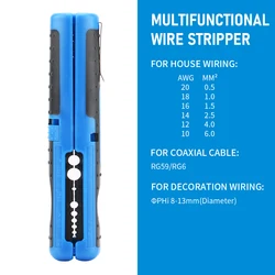 Multi - Functional Electrician Cable Stripper and Crimper Tool (Light Blue)