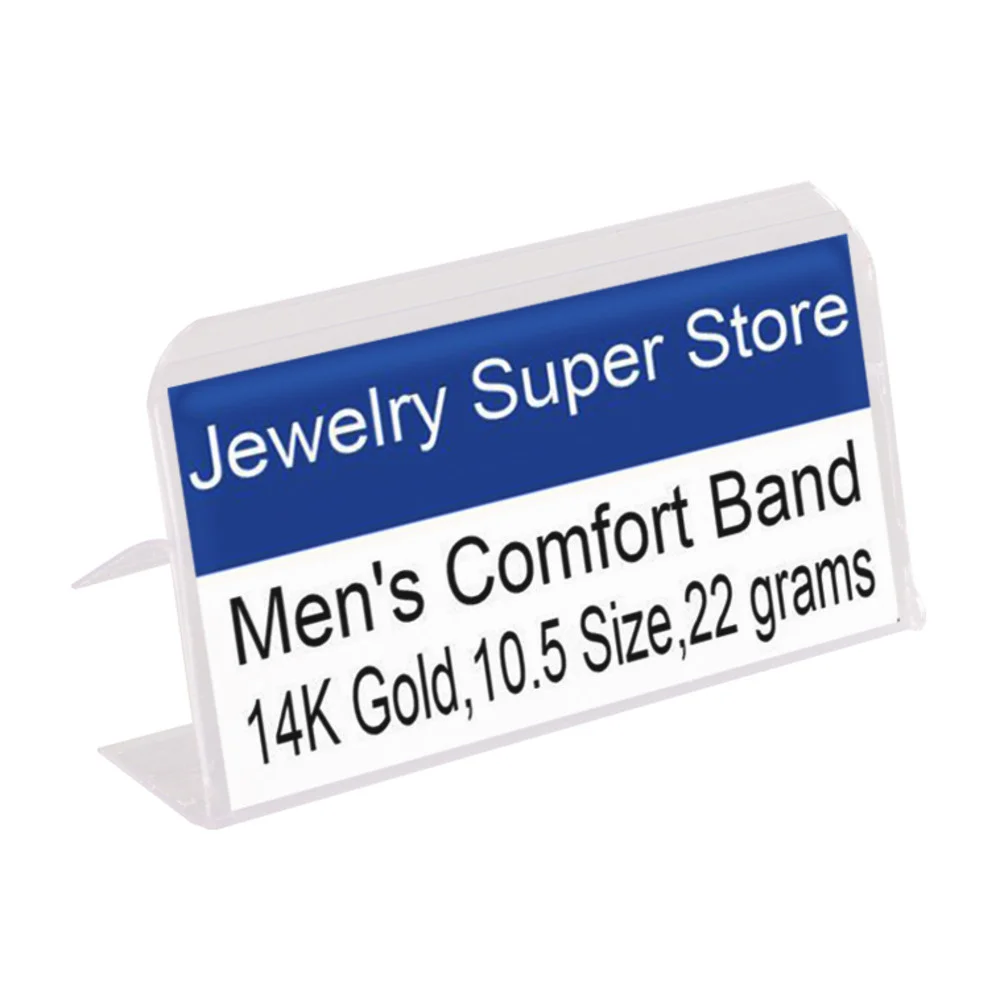 4x8mm Clear Plastic Shelf Label Holder, Shelf Sign And Ticket Holder, Clips On To Shelves With Thickness 20-25mm Gripper