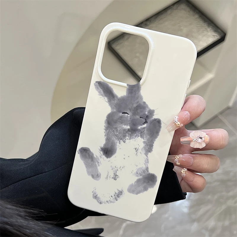 Ink And Wash Painting Rabbit Art Design Phone Case For iPhone 17 thumbnail 4