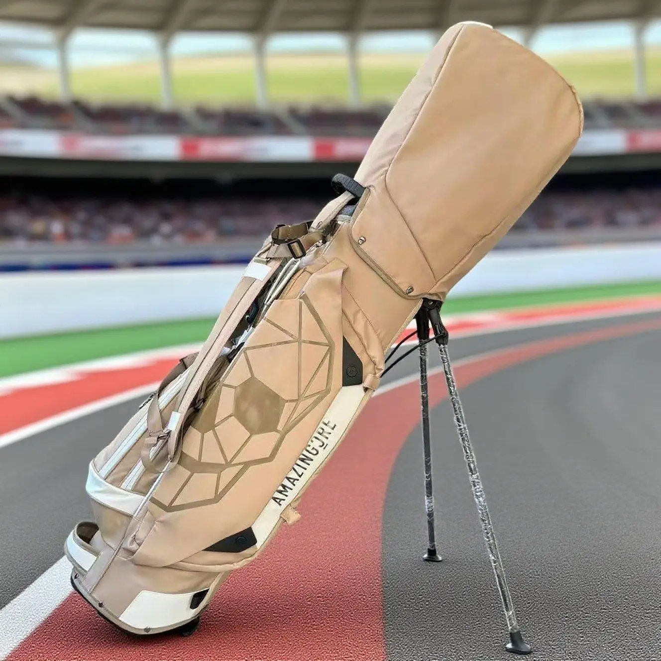 Golf Bag Lightweight New Men's and Women's Golf Logo Bracket Club Bag (khaki/black)