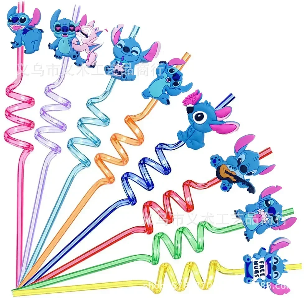 thumbnail image 1 of Juego de 8 pajitas reutilizables de Disney Stitch para fiestas de cumpleaños, pajitas reutilizables para niños, decoración para bebés, regalos de Navidad, 1 of 5