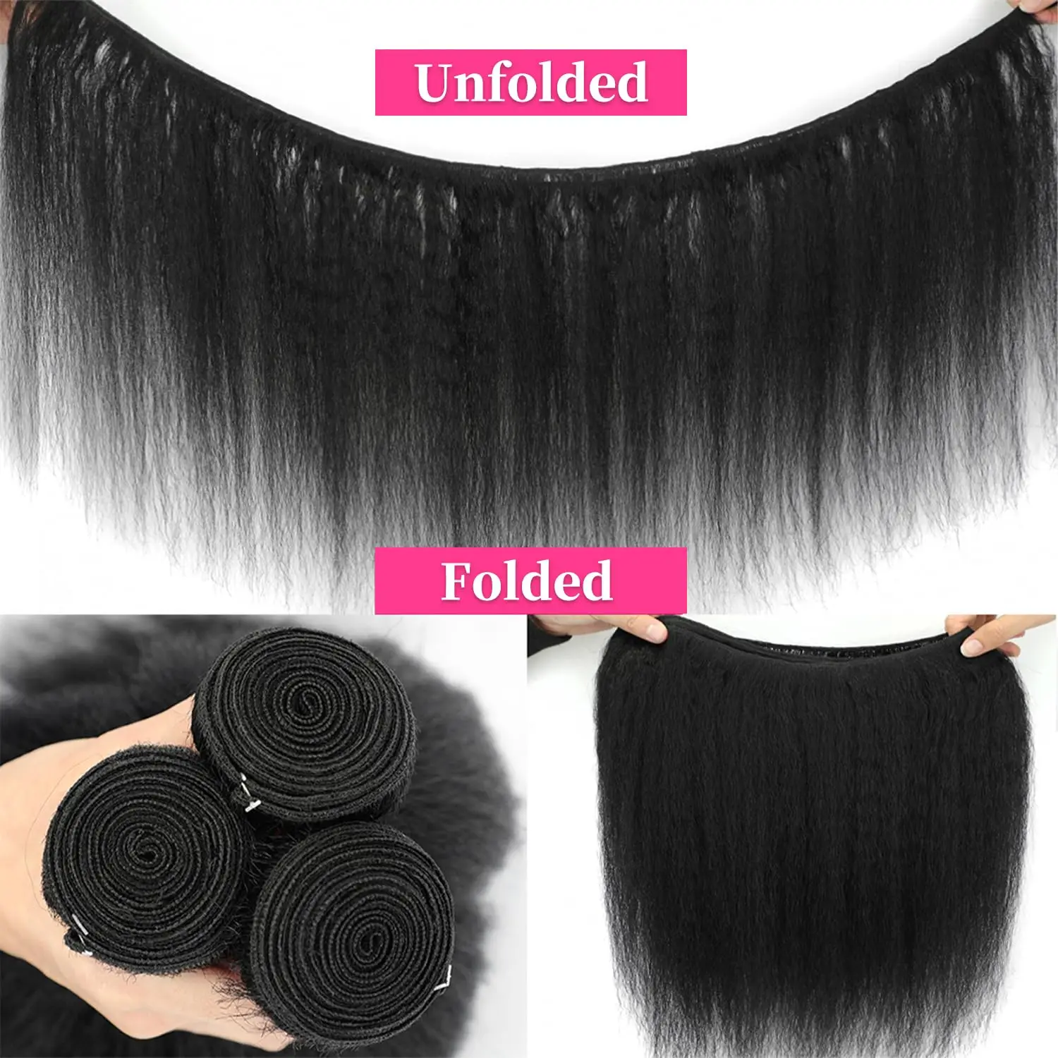 Kinky Yaki Straight Human Hair Bundle 100% Virgin Unprocessed Jerry Curly Human Hair Extension Top Quality Wholeasle Double Weft