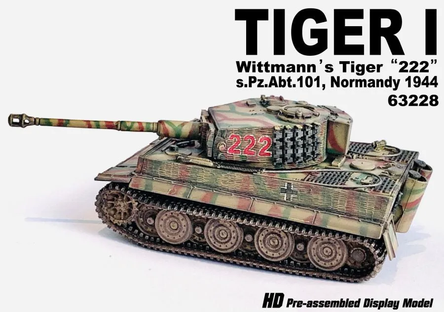 

NEW Dragon Armor 1/72 Tiger I Wittmann's Tiger 222 S.Pz.Abt.101 Normandy 1944 Tank Model 63228 Military Collection In Stock