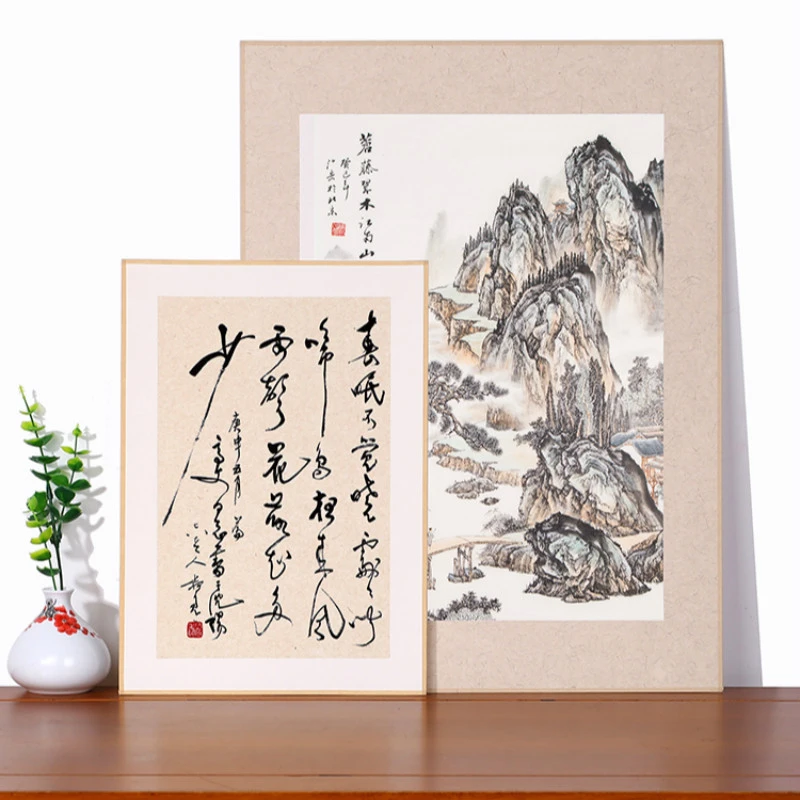 

Half-Ripe Xuan Paper Card Antique Thicken Raw Rice Paper Chinese Brush Pen Calligraphy Papier Drawing Paper Papel Para Dibujar